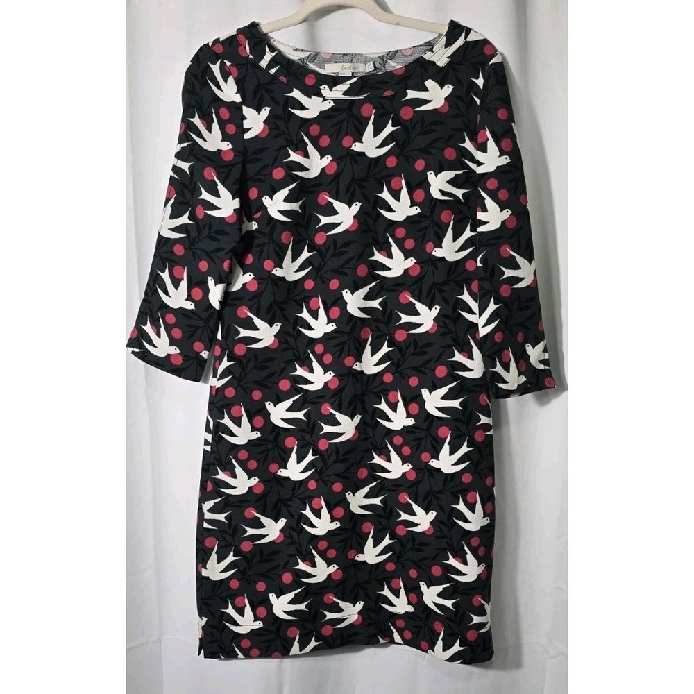 Boden Women's Bird‎ Print Dress Size 4 Pockets EUC!